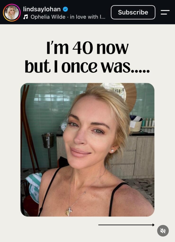 Lindsay Lohan reflects on her life and turning 40 in new IG post: “Grateful for every chapter that brought me here”