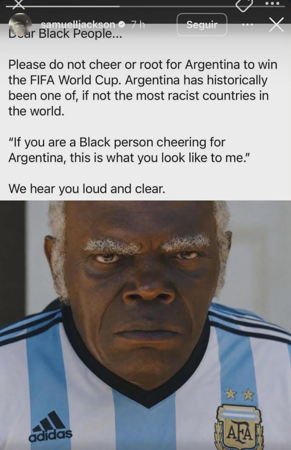 Samual L. Jackson facing backlash for calling Argentina one of the most racist countries in the world
