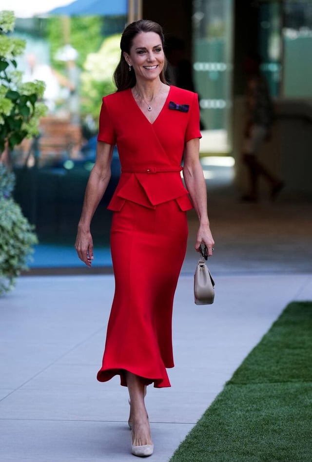 The Princess of Wales at Wimbledon today to attend the Ladies’ Singles final
