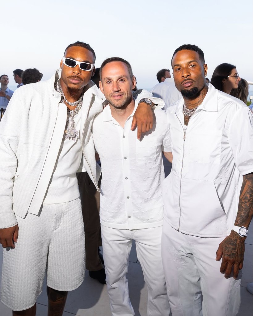 Justin Jefferson, Michael Rubin, and Odell Beckham Jr.  attend Michael Rubin's white party in Bridgehampton