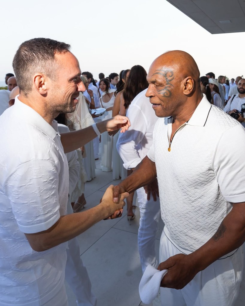 Michael Rubin and Mike Tyson attend Michael Rubin's white party in Bridgehampton