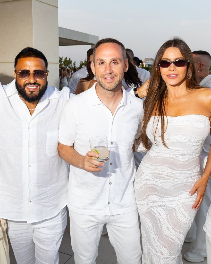 DJ Khaled, Michael Rubin, and Sofia Vergara attend Michael Rubin's white party in Bridgehampton