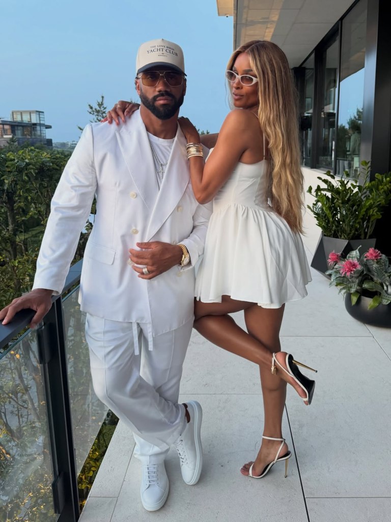 Russell Wilson and Ciara attend Michael Rubin's white party in Bridgehampton