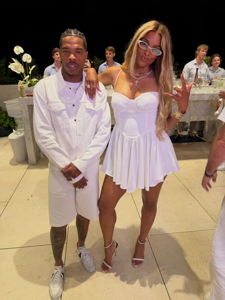 Lil Baby and Ciara attend Michael Rubin's white party in Bridgehampton