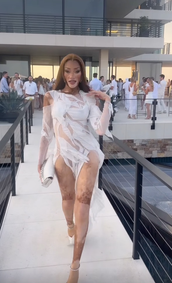 Winnie Harlow attends Michael Rubin's white party in Bridgehampton