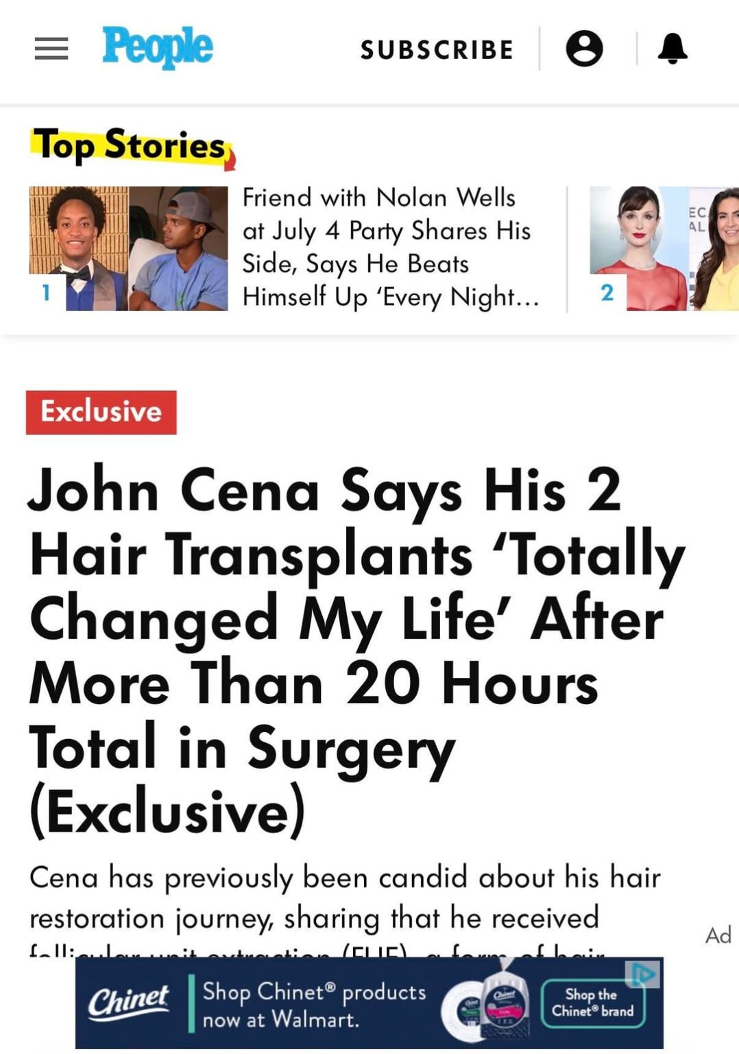 John Cena Says His 2 Hair Transplants ‘Totally Changed My Life’ After More Than 20 Hours Total in Surgery (Exclusive)