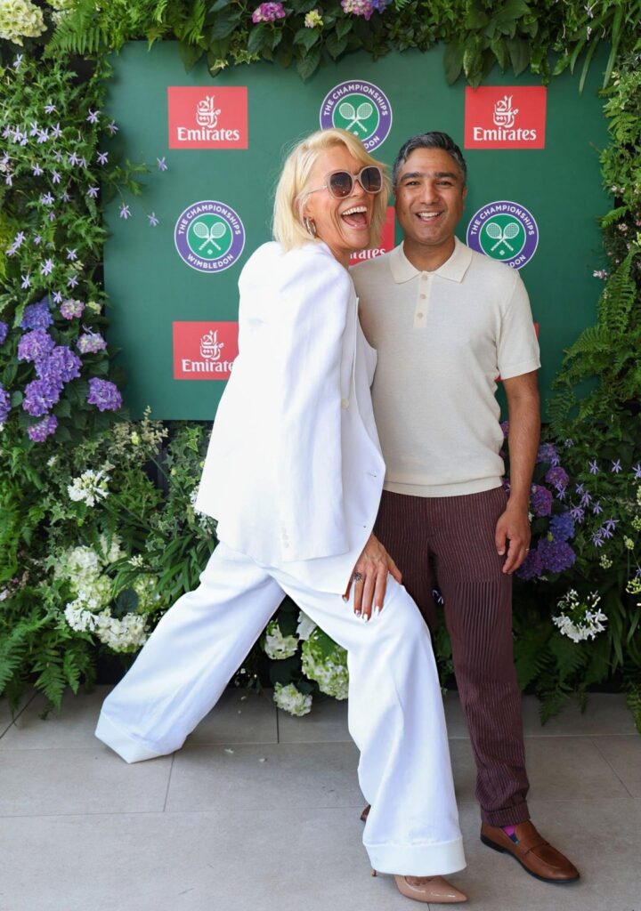 Hannah Waddingham and Nick Mohammed (Ted Lasso costars) at Wimbledon (July 9, 2026)