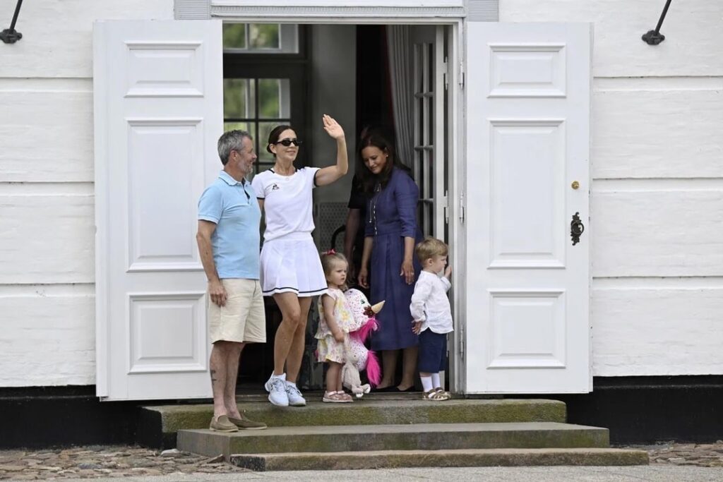 King Frederik X and Queen Mary of Denmark with Frederik’s Cousin’s Children Prince Gustav Albrecht and Princess Mafalda of Sayn-Wittgenstein-Berleburg