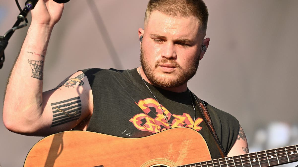Zach Bryan performing on the Great Oak Stage at BST Hyde Park in London