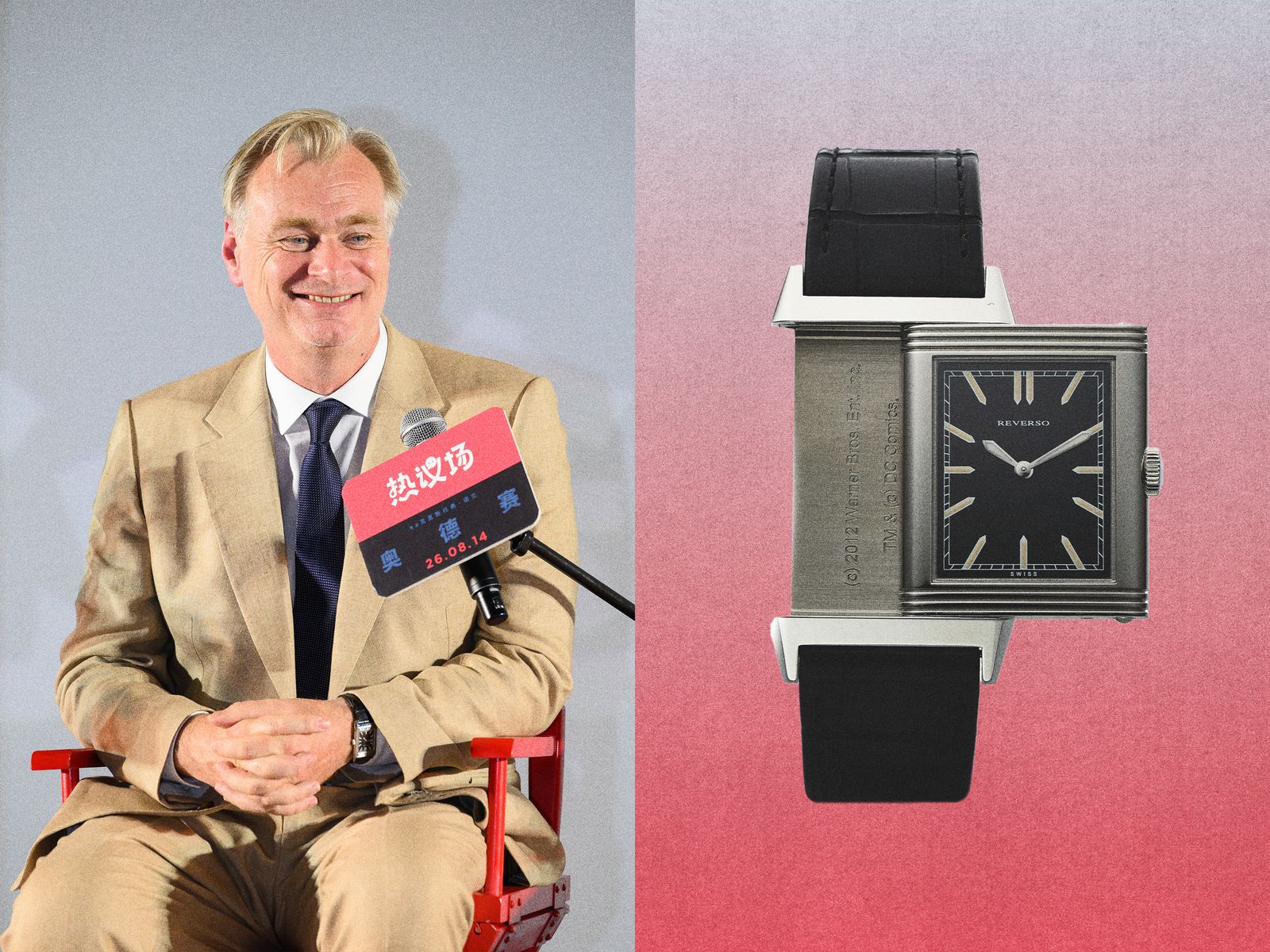 Image may contain Christopher Nolan Wristwatch Arm Body Part Person Adult Credit Card Text Accessories and Bag