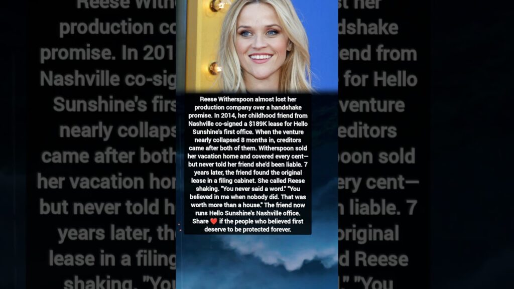 Reese Witherspoon's Secret Sacrifice That Saved a Friendship ❤️