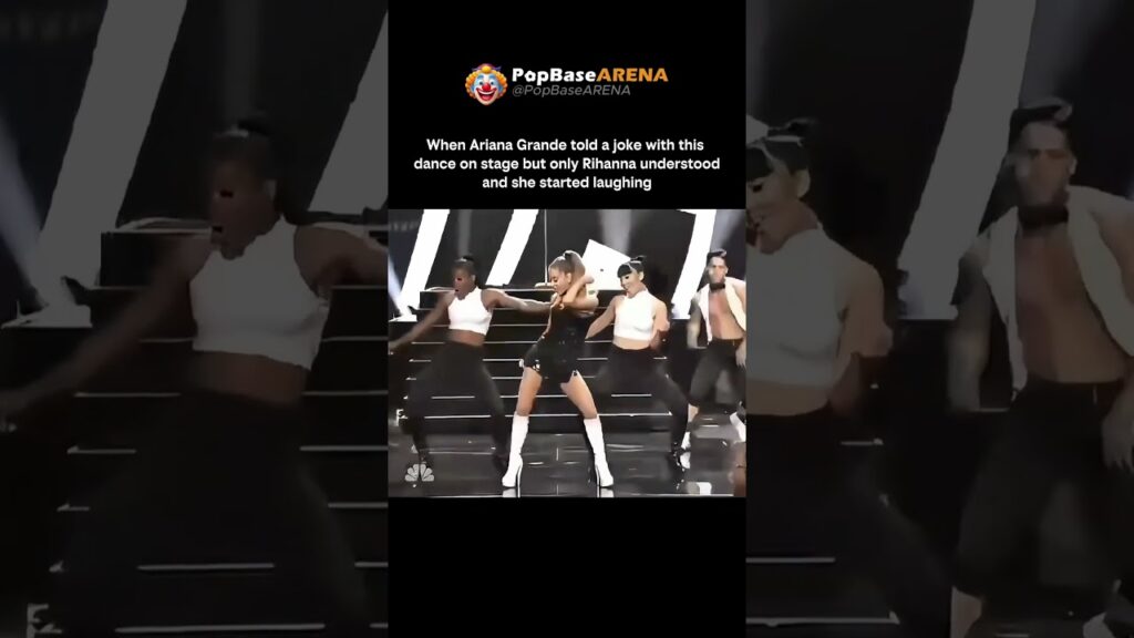 Ariana grande made a joke dance on stage and Rihanna started laughing #rihanna