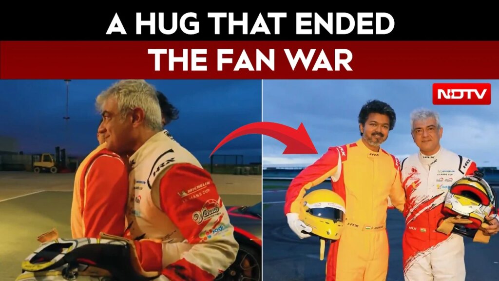 Vijay Meets Ajith In UK: A Hug That Goes Beyond Tamil Cinema Vijay Meets Ajith In UK: A Hug That Goes Beyond Tamil Cinema