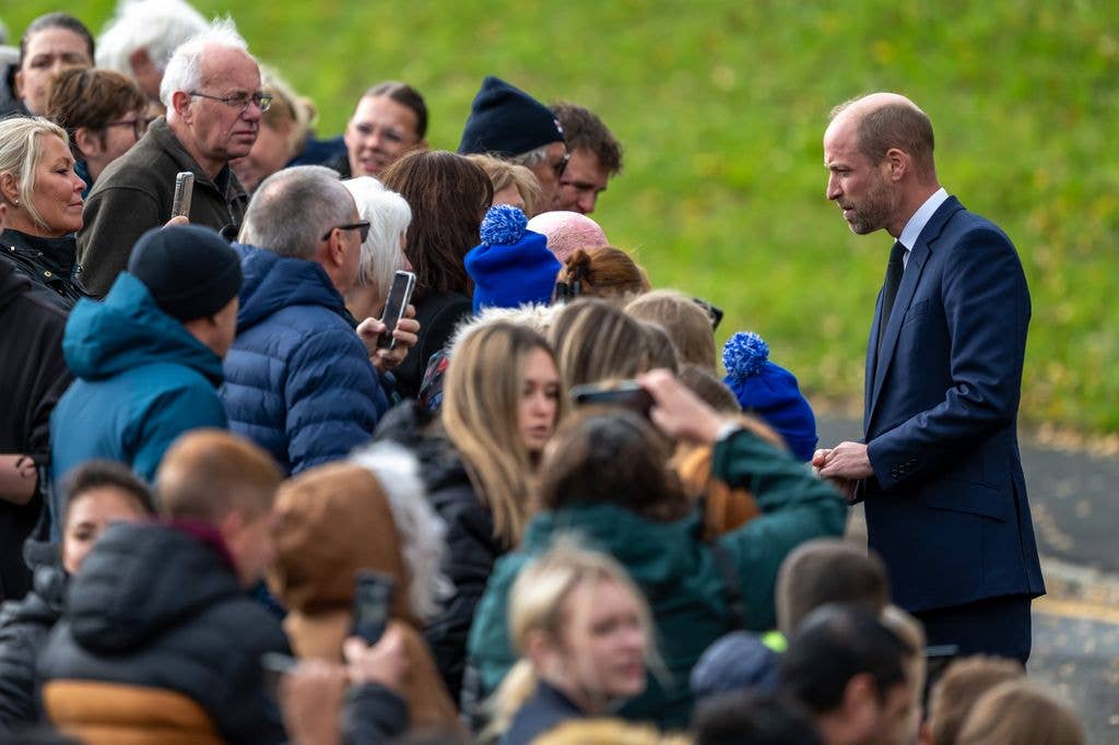 Prince William spent time meeting the public following the visit to the Aberfan Memorial Garden