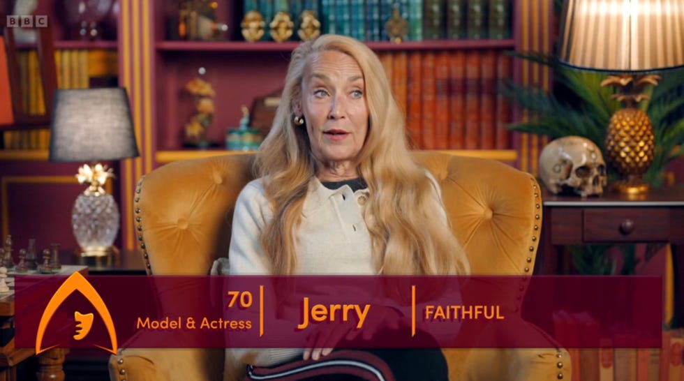 celebrity traitors, jerry hall