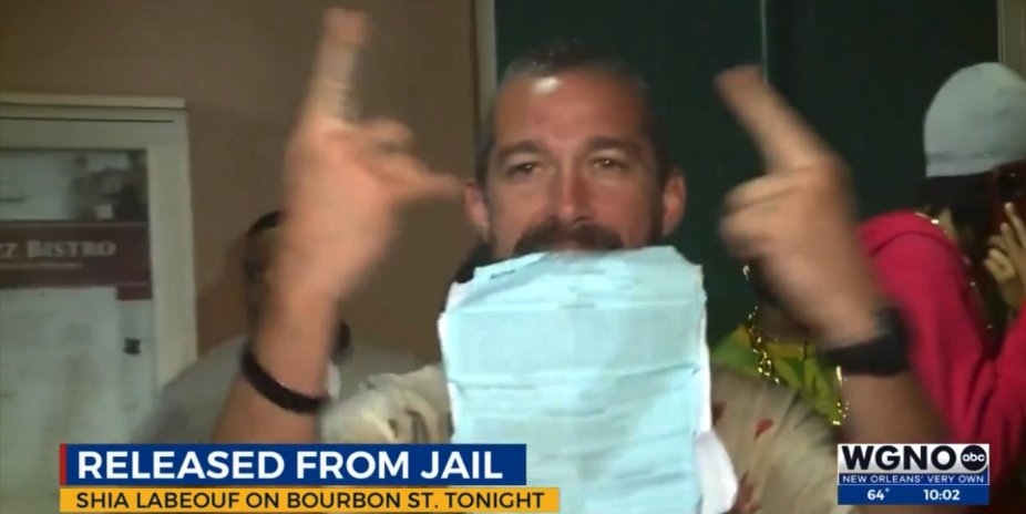Shia was released on his own recognizance 